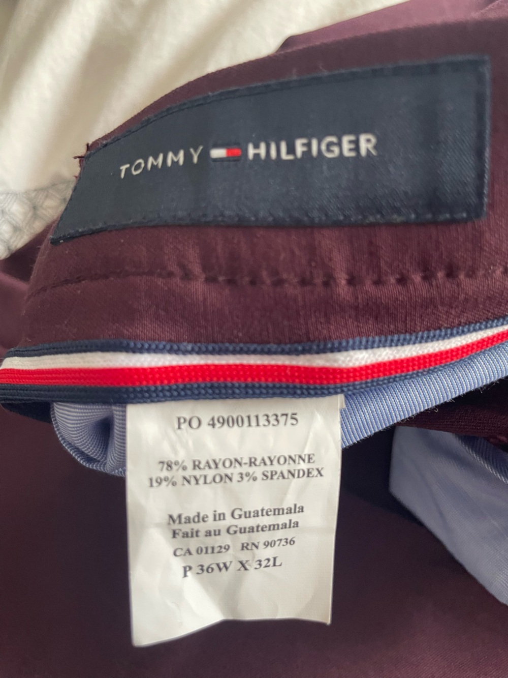Tommy Hilfiger Men's Burgundy Dress Pants